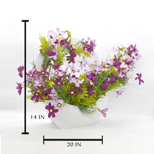 Artificial Flower Wall Hanging Pot | Wall Shelf Side Table Office Home Decoration | Greenery Decoration